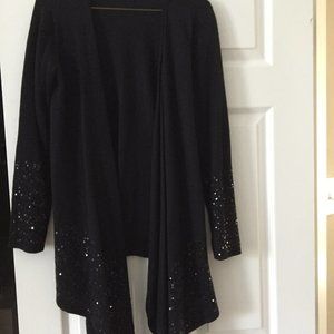 black hi-low cardi wrap